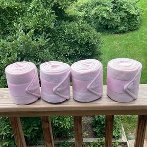 Set of 4 pink fleece polo wraps